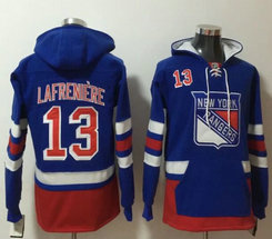 New York Rangers #13 Alexis Lafreniere Blue All Stitched Hooded Sweatshirt