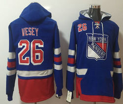 New York Rangers #26 Jimmy Vesey Blue Authentic Stitched NHL Hoodies