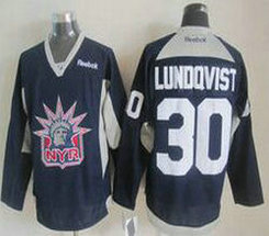 New York Rangers #30 Henrik Lundqvist Blue Statue of Liberty Practice Authentic Stitched NHL Jersey