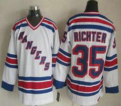 New York Rangers #35 Mike Richter White New CCM Throwback Authentic Stitched NHL Jersey