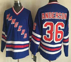 New York Rangers #36 Glenn Anderson 1990-91 Light Blue CCM Vintage Throwback Jersey