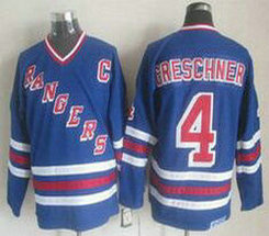 New York Rangers #4 Ron Greschner Light Blue CCM Throwback Authentic Stitched NHL Jersey