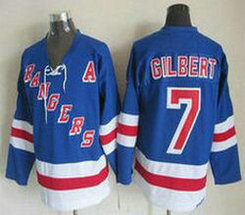 New York Rangers #7 Rod Gilbert Light Blue CCM Authentic Stitched NHL Jersey