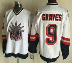 New York Rangers #9 Adam Graves New White CCM Throwback Authentic stitched NHL jersey