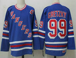 New York Rangers #99 Wayne Gretzky Blue CCM Throwback Authentic Stitched NHL Jersey
