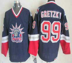 New York Rangers #99 Wayne Gretzky Navy Blue CCM Throwback Authentic Stitched NHL Jersey