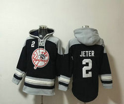 New York Yankees #2 Derek Jeter Navy Stitched Hoodies