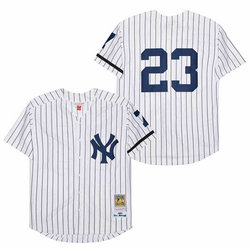 New York Yankees #23 Don Mattingly White 1995 Throwback Authentic Stitched MLB Jersey