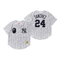 New York Yankees #24 Gary Sanchez White BAPE x Mitchell & Ness Authentic Stitched MLB Jersey
