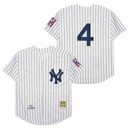 New York Yankees #4 Lou Gehrig White 1939 Throwback Authentic Stitched MLB Jersey