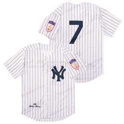 New York Yankees #7 Mickey Mantle White 1951 Throwback Authentic Stitched MLB Jersey
