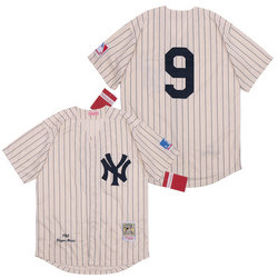 New York Yankees #9 Roger Maris Cream 1961 Throwback Authentic Stitched MLB Jersey
