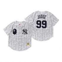 New York Yankees #99 Aaron Judge White BAPE x Mitchell & Ness Authentic Stitched MLB Jersey