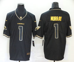 Nike Arizona Cardinals #1 Kyler Murray Black Gold Authentic Stitched NFL jersey