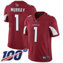 Nike Arizona Cardinals #1 Kyler Murray With 100th Season Patch Red Vapor Untouchable Limited Authentic Stitched NFL Jersey