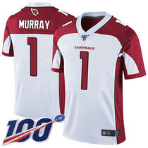 Nike Arizona Cardinals #1 Kyler Murray With 100th Season Patch White Vapor Untouchable Limited Authentic Stitched NFL Jersey