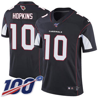 Nike Arizona Cardinals #10 DeAndre Hopkins 100th Season Black Vapor Untouchable Authentic Stitched NFL Jersey