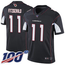 Nike Arizona Cardinals #11 Larry Fitzgerald With 100th Season Patch Black Vapor Untouchable Limited Authentic Stitched NFL Jersey