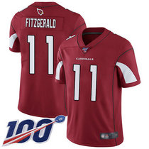 Nike Arizona Cardinals #11 Larry Fitzgerald With 100th Season Patch Red Vapor Untouchable Limited Authentic Stitched NFL Jersey