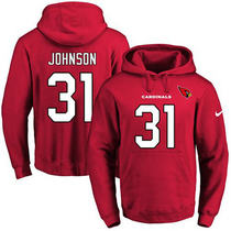 Nike Arizona Cardinals #31 David Johnson Red Name Number Pullover NFL Hoodie