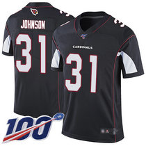 Nike Arizona Cardinals #31 David Johnson With 100th Season Patch Black Vapor Untouchable Limited Authentic Stitched NFL Jersey