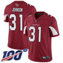 Nike Arizona Cardinals #31 David Johnson With 100th Season Patch Red Vapor Untouchable Limited Authentic Stitched NFL Jersey