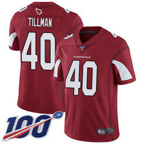 Nike Arizona Cardinals #40 Pat Tillman With 100th Season Patch Red Vapor Untouchable Limited Authentic Stitched NFL Jersey