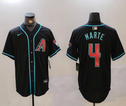 Nike Arizona Diamondbacks #4 Ketel Marte Black Game Authentic Stitched Baseball jersey