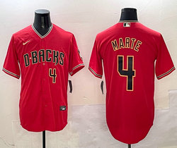 Nike Arizona Diamondbacks #4 Ketel Marte Red Game Authentic Stitched Baseball jersey