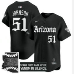 Nike Arizona Diamondbacks #51 Randy Johnson Black 5(V) Joint MLB Jersey