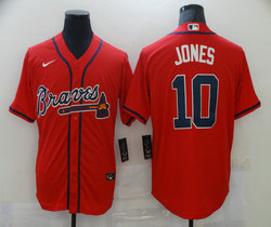 Nike Atlanta Braves #10 Chipper Jones Red Game Authentic Stitched MLB Jersey