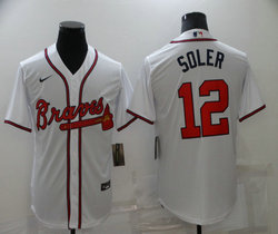 Nike Atlanta Braves #12 Jorge Soler White Game Authentic Stitched MLB Jersey