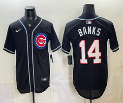 Nike Atlanta Braves #14 Ernie Banks 2026 Fashion Black Out Stitched Baseball Jersey