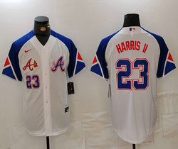 Nike Atlanta Braves #23 Michael Harris II white Throwback City Authentic Stitched MLB Jerseys