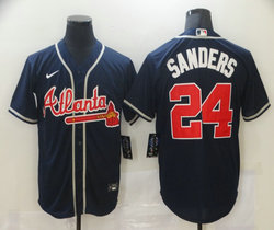 Nike Atlanta Braves #24 Deion Sanders Navy Game Authentic Stitched MLB Jersey