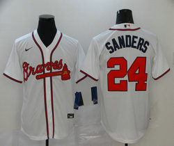 Nike Atlanta Braves #24 Deion Sanders White Game Authentic Stitched MLB Jersey