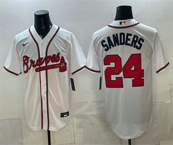 Nike Atlanta Braves #24 Deion Sanders White Stitched Baseball Jersey