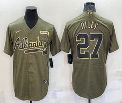 Nike Atlanta Braves #27 Austin Riley 2021 Salute to Service Authentic Stitched MLB jersey