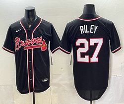 Nike Atlanta Braves #27 Austin Riley 2026 Fashion Black Out Stitched Baseball Jersey