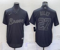 Nike Atlanta Braves #27 Austin Riley Black Inverted Legend Pullover Authentic Stitched MLB jersey