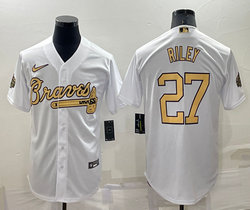 Nike Atlanta Braves #27 Austin Riley White 2022 All Star Authentic Stitched MLB Jersey