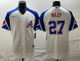 Nike Atlanta Braves #27 Austin Riley white 2023 City Authentic Stitched MLB Jerseys