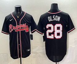Nike Atlanta Braves #28 Matt Olson 2026 Fashion Black Out Stitched Baseball Jersey