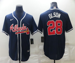 Nike Atlanta Braves #28 Matt Olson Blue Game Authentic Stitched MLB Jersey