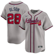 Nike Atlanta Braves #28 Matt Olson Gray 2024 Authentic Stitched MLB Jersey
