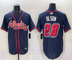 Nike Atlanta Braves #28 Matt Olson Navy 2025 Speedway Classic stitched MLB jersey