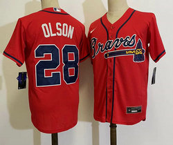 Nike Atlanta Braves #28 Matt Olson Red Game Authentic Stitched MLB Jersey