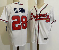 Nike Atlanta Braves #28 Matt Olson White Game Authentic Stitched MLB Jersey