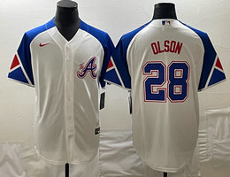 Nike Atlanta Braves #28 Matt Olson white 2023 City Authentic Stitched MLB Jerseys