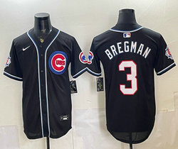 Nike Atlanta Braves #3 Alex Bregman 2026 Fashion Black Out Stitched Baseball Jersey